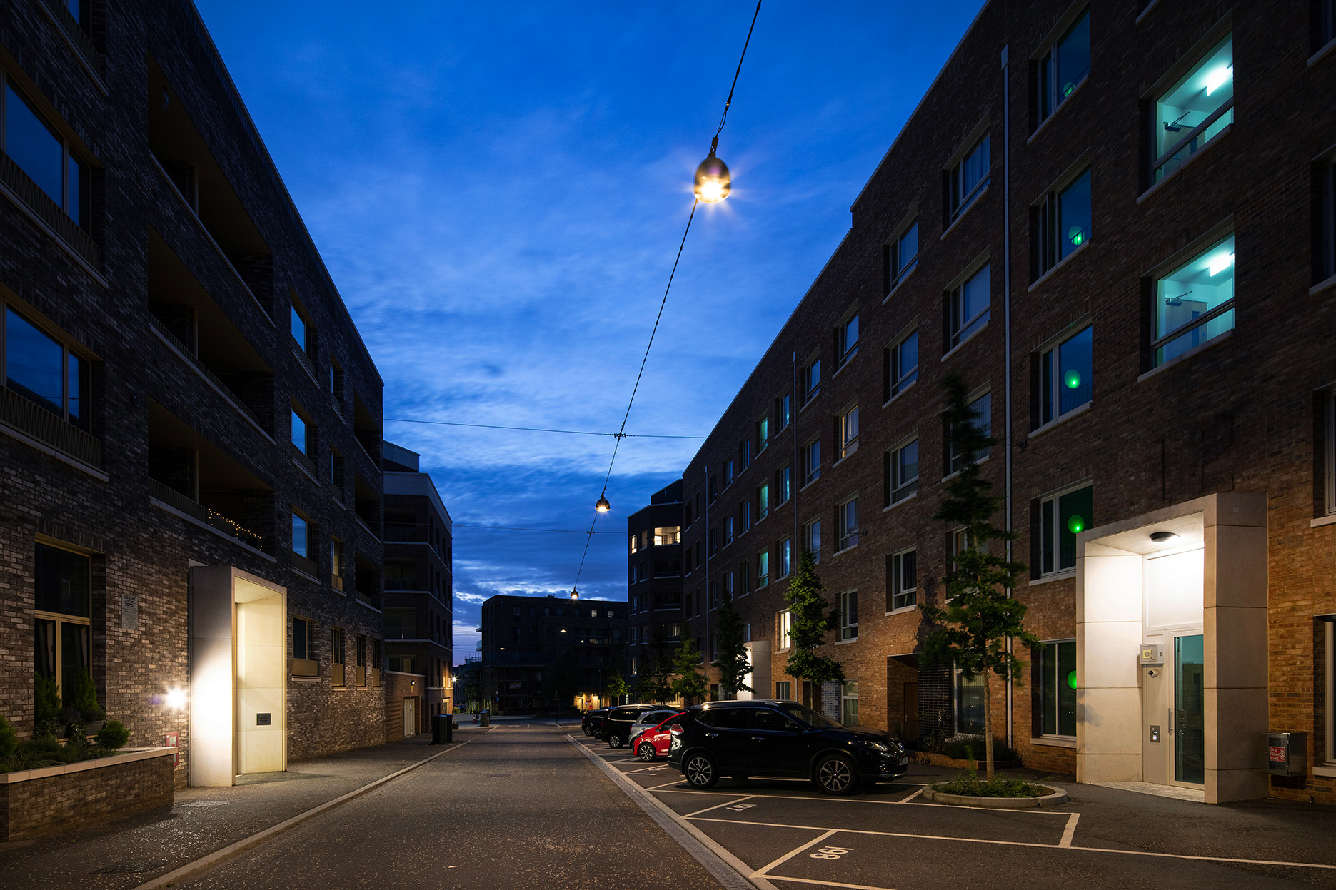 Barking & Riverside lighting at dusk