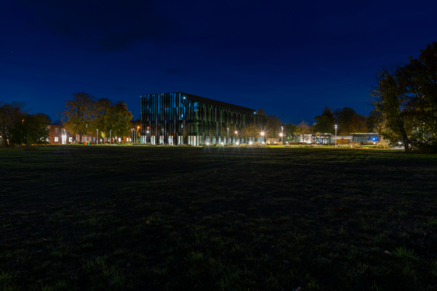 Harwell Campus illuminated exterior