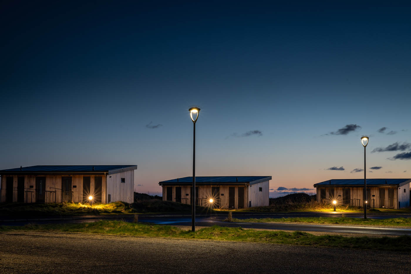 Dundonald Links illuminated pathways at night